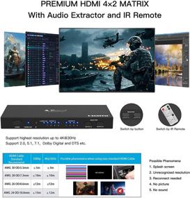 img 3 attached to 🕹️ PORTTA 4x2 HDMI Matrix Switch: 4K@30Hz, Full HD 1080P, 3D Support, with SPDIF Coaxial Audio Extractor and IR Remote Control