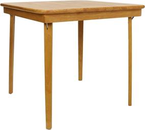 img 3 attached to 🎴 Stylish and Functional: Meco STAKMORE Straight Edge Folding Card Table with Oak Finish