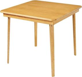 img 4 attached to 🎴 Stylish and Functional: Meco STAKMORE Straight Edge Folding Card Table with Oak Finish