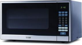 img 4 attached to 🔥 Commercial Chef Countertop Microwave: Sleek Black with Stainless Steel Trim, 1.1 Cubic Feet - Efficient Heating and Stylish Design