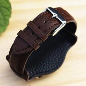 img 3 attached to 👀 Onthelevel Leather Cuff: Vintage Genuine Leather Watch Band for Men and Women - 18mm, 20mm, 22mm with a Matte Finish