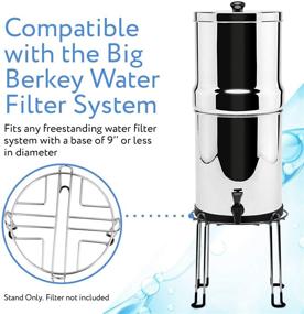 img 2 attached to 🚰 Stainless Steel Stand for Most Medium Gravity Fed Water Coolers - Compatible with Berkey, Impresa Filter Stand, 8" Tall by 9" Wide - Easily Fills Tall Glasses, Pitchers, and Pots with Water