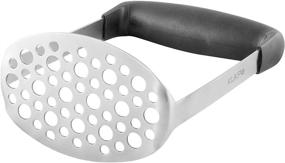 img 3 attached to KUKPO Stainless Steel Potato Masher with Wide Horizontal Handle – Fine-mesh Mashing Plate for Creamy Mashed Potatoes, Vegetables, and Fruits