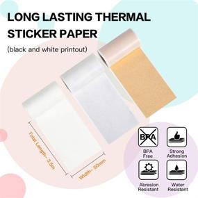 img 1 attached to 🖨️ Phomemo White and Gold Glitter Semi-Transparent Thermal Paper, Compatible with Phomemo M02/M02 Pro/M02S/M03 Mini Bluetooth Thermal Pocket Printer, 50-53mm Width, 2.5-3.5m Length