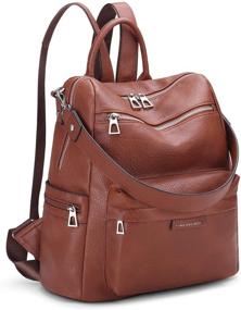 img 3 attached to 🎒 Vintage Leather Women's Backpack Fashion - Stylish Capacity Handbags & Wallets