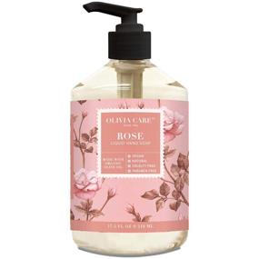 img 4 attached to 🌹 Olivia Care Liquid Hand Soap: Rose & Essential Oils, All-Natural Cleansing & Germ-Fighting - Moisturizing Hand Wash for Kitchen & Bathroom | Gentle, Mild Scented Soap - 18.5 OZ