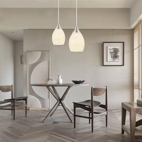 img 3 attached to 💡 Glassland Pendant Light: Kitchen Lighting Fixture, 1-Light Design in Brushed Nickel with Elegant White Glass Shade, ETL Listed