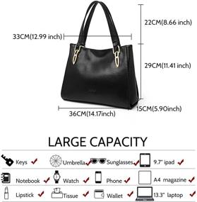 img 3 attached to 👜 LAORENTOU Cow Leather Handbags: Stylish and Practical Shoulder Bags for Women with Top-handle Purses, Perfect Mother's Day Gift