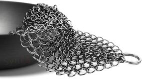 img 3 attached to 🍳 Synra 7-Inch Diameter Round Cast Iron Scrubber - Premium 316 Stainless Steel, Lightweight and Flexible Chainmail Scrubber for Scratch-Free Residue-Free Cookware Cleaning