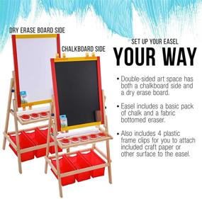 img 1 attached to U.S. Art Supply Flip-Over Children's Double-Sided Easel with Chalkboard, Whiteboard, Paper Roll, Storage Bins, Cups, Chalk - Ideal for Kids Toddlers' Creative Play and Learning