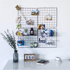 img 4 attached to 🖼️ Devesanter DS Grid Photo Wall: Wire Grid Panel Picture Display Iron Decorative Rack Photograph Wall Ins Display Photo Wall, 12x12 Inches, Set of 4 - Black