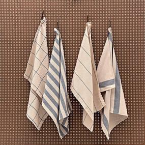 img 1 attached to MEEMA Dish Towels: Eco-Friendly Set of 4 Super Absorbent Cotton Kitchen Towels - Upcycled Denim & Cotton, Zero Waste Unpaper Towels, Dish Rags, Tea Towels - 20x28 in.