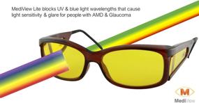 img 1 attached to 👓 MediView Lite Glasses: Enhancing Contrast for Macular Degeneration, Glaucoma & Retinitis Pigmentosa | Unisex Yellow Lenses | EyeC Brown Frame