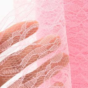 img 1 attached to 🎀 Haperlare Vintage Pink Lace Roll - 6 Inch x 25 Yards - Lace Fabric Ribbon Netting for Wedding Party Decorations