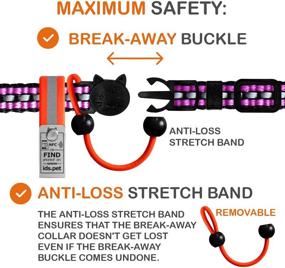 img 2 attached to 🐈 NaviTagi Reflective Cat Breakaway Collar Sets with ID Tags - Personalized, Updatable Online, Name Safe. No Bell. O-Rings Free for Extra Cat, Kitten Safety