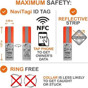 img 1 attached to 🐈 NaviTagi Reflective Cat Breakaway Collar Sets with ID Tags - Personalized, Updatable Online, Name Safe. No Bell. O-Rings Free for Extra Cat, Kitten Safety