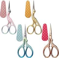 🧵 4-piece stork scissors set with leather covers - perfect for needlework, sewing, and diy crafts logo