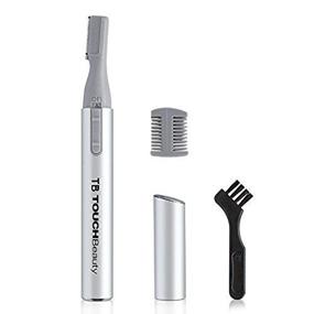 img 1 attached to 💇 Grey Electric Facial Hair Trimmer Pen by Touch Beauty, Including Eyebrow Touch-Up Set & Microblade