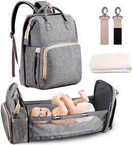 img 4 attached to 👶 Convenient 3-in-1 Travel Baby Bed & Diaper Bag Backpack with Changing Station and Comfortable Mattress - Ideal Portable Bassinet and Infant Sleeper for Baby Boys and Girls on the Go!