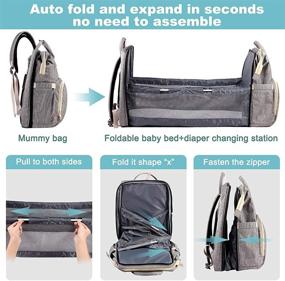 img 2 attached to 👶 Convenient 3-in-1 Travel Baby Bed & Diaper Bag Backpack with Changing Station and Comfortable Mattress - Ideal Portable Bassinet and Infant Sleeper for Baby Boys and Girls on the Go!