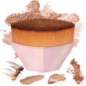 img 1 attached to 💄 Hexagon Kabuki Foundation Brush - Blending Liquid, Cream or Powder Cosmetics