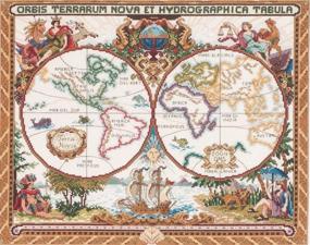 img 1 attached to 🗺️ Janlynn Cross Stitch Kit - 15x18 Inches - Olde World Map