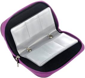 img 3 attached to 📸 Emoly Memory Card Carrying Case - Ultimate Organizer for SDHC and SD Cards - 8 Pages, 22 Slots - Purple Perfection