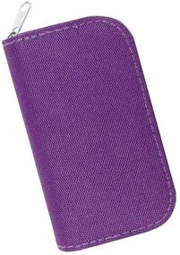 img 2 attached to 📸 Emoly Memory Card Carrying Case - Ultimate Organizer for SDHC and SD Cards - 8 Pages, 22 Slots - Purple Perfection