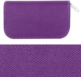 img 1 attached to 📸 Emoly Memory Card Carrying Case - Ultimate Organizer for SDHC and SD Cards - 8 Pages, 22 Slots - Purple Perfection