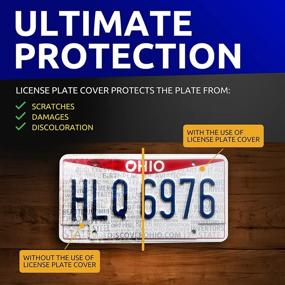 img 3 attached to 🚗 Premium Automotive Exterior Car & Truck Accessories - Tinted License Plate Cover Set for Front & Back, Standard Fit - Bling License Plates Shield with Fastening Frames - Ideal for Teens, Men, and Women, 6"X12