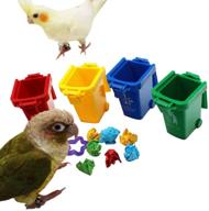 🦜 qbleev conure toys: color sorting bin bird toys for teaching & training cockatiel, quaker, lovebirds - parrot toy box with interactive education props logo