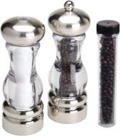 olde thompson 3521-70 del norte pepper mill & salt shaker set, brushed - includes pepper refill for enhanced seo logo