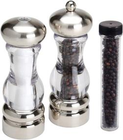 img 1 attached to Olde Thompson 3521-70 Del Norte Pepper Mill & Salt Shaker Set, Brushed - Includes Pepper Refill for Enhanced SEO