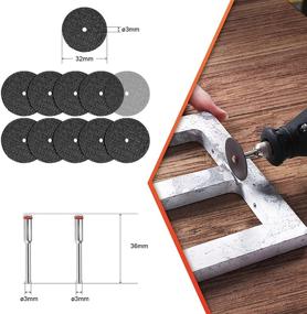 img 1 attached to 🔪 JUEMEL 60Pcs Rotary Tool Cutting Wheel Set - Diamond, HSS, Resin Discs for Wood, Glass, Plastic, Stone & Metal Cutting