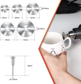 img 3 attached to 🔪 JUEMEL 60Pcs Rotary Tool Cutting Wheel Set - Diamond, HSS, Resin Discs for Wood, Glass, Plastic, Stone & Metal Cutting