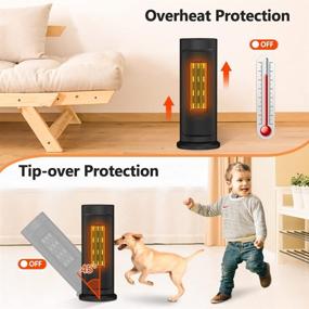 img 2 attached to 🔥 LifePlus 50° Oscillating Portable Electric Space Heater: Remote Control, Thermostat, Timer - Ideal for Home & Office Use