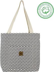 img 3 attached to Canvas Shoulder Tote Bag Eco Friendly Women's Handbags & Wallets and Totes