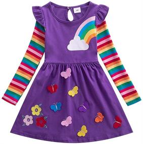 img 4 attached to 🦋 JUXINSU Toddler Butterfly Dresses LH81037 - Purple Girls' Clothing for Stylish Dresses!