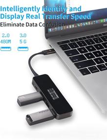 img 2 attached to 🔌 DockCase Smart USB C Hub, 4-in-1 Visual Hub with HD Display Screen, USB C 3.1 and 3 USB A 3.0 Data Ports, USB C Hub Adapter for MacBook Air/Pro, M1 MacBook/iPad 2021, XPS and More
