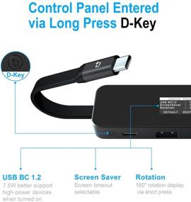 img 1 attached to 🔌 DockCase Smart USB C Hub, 4-in-1 Visual Hub with HD Display Screen, USB C 3.1 and 3 USB A 3.0 Data Ports, USB C Hub Adapter for MacBook Air/Pro, M1 MacBook/iPad 2021, XPS and More