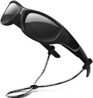 🕶️защитные поляризованные солнцезащитные очки для детей: rivbos rbk037 с гибкой резиновой оправой, ремешком и защитой от уф-излучения логотип