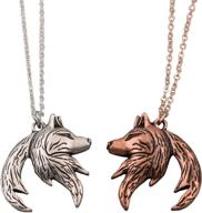 🦊 sanlan fox necklace set | interlocking couple pendant | his and her necklaces | his and hers gifts logo