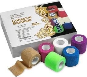 img 1 attached to Colorful MEDca Self Adherent Cohesive Wrap Bandages - 2 Inches X 5 Yards, 6 Count