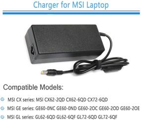 img 3 attached to 🔌 High-Performance 120W Laptop AC Adapter Charger for MSI- Laptop CX62 GE60 GE60K GE62 GE70 GE70K GE72 GP60 GP70 GP72 GS60 GS70 MS-16GA Stealth MS-1756 MS-1757 MS-1771 MS163A E7235 E7405