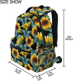 img 3 attached to Sunflower Floral Laptop Backpack - Blue Butterfly With Yellow Flowers Waterproof College Students Bookbags Casual School Bags Travel Computer Notebooks Daypack For Men Women Teens