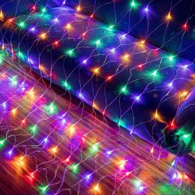 img 3 attached to AWQ 200 LED Net Mesh Lights 9.8ft x 6.6ft - Christmas Net Lights 8 Modes for Christmas Wedding Party Home Garden Lawn Bushes Bedroom - Indoor Outdoor Decor (Multicolor)