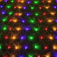 awq 200 led net mesh lights 9.8ft x 6.6ft - christmas net lights 8 modes for christmas wedding party home garden lawn bushes bedroom - indoor outdoor decor (multicolor) logo