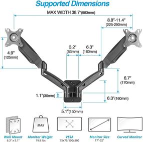 img 3 attached to AVLT Power Dual Monitor Wall Mount