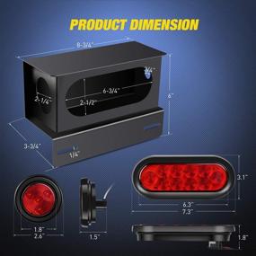 img 3 attached to 🚦 Nilight - TL-34 2PCS Steel Trailer Light Boxes Housing Kit with 6-Inch Oval Red LED Trailer Tail Lights, 2-Inch Round Red LED Side Marker Lights with Grommet Plugs, Wire Connectors, and 2-Year Warranty