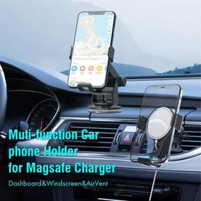 img 3 attached to 📱 FEIKU Car Phone Mount for Magsafe Charger with Desk and Vent Options, for iPhone 12/12 Pro/12 Mini/12 Pro Max (Black, Charger Not Included)